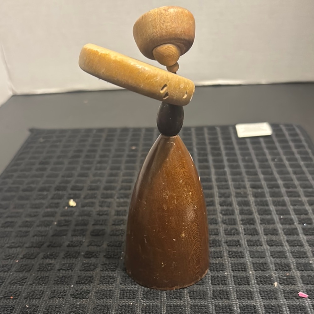 Vintage teakwood , woman carved, Elegant Brown Wooden Sculpture